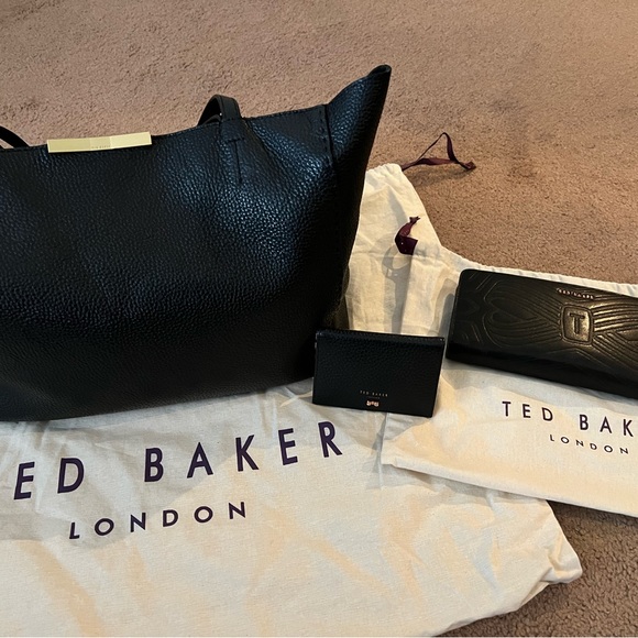 Ted Baker black tote bag with matching wallets - Picture 7 of 7